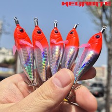 메가바이트 메가탄 50 미니 케이무라 레이저 에기, 5개, 4.7g, #02 레드헤드실버