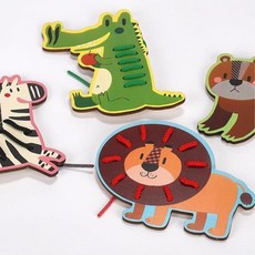 원목동물줄끼우기