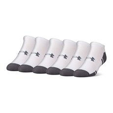 Under Armour 성인용 레지스터 3.0 노 쇼 양말 멀티페어 화이트/그래파이트 (6쌍) M, 6, Medium, White/Graphite (6-pairs)