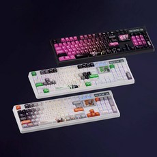 [cy] skyloong GK104 PRO 8K 기계식 게이밍 키보드 무선3모드 전키핫스왑DIY 객제화축체 TFT스크린 대용량배터리 skyloong시리즈신상, 2.0스크린-오리지널무백, 바다장미축(단락축/48+-5gf)