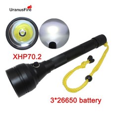XHP70.2 LED 다이빙 손전등 방수 수중 100m 스쿠버 토치 내장 3*26650 배터리 충전식 xhp70 .2 다이브 라이, 한개옵션0