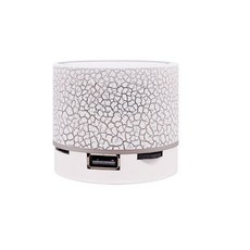 YABA 블루투스 미니 무선 스피커 다채로운 LED TF 카드 USB 서브우퍼 휴대용 MP3 음악 사운드 칼럼 PC 휴대폰용, WHITE