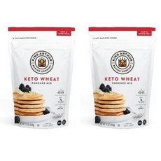 King Arthur 케토 밀 팬케이크 믹스 GMO 프리 코셔 인증 친화적 포장은 다를 수, 425.2g, 2) 케토 친화적인 팬케이크 믹스, 355ml(12온스