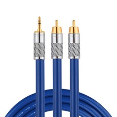 YYAUDIO HIFI OCC 3.5mm 잭-2RCA 수 분배기 Aux 케이블 앰프 오디오 홈 시어터 RCA 잭 3.5, 01 3.5mm to 2RCA_06 m, 1개