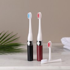 상아 살균 전동칫솔 1+1 휴대 여행 사무실 건전지포함, 블랙펄+레드펄, 2개, 혼합
