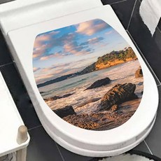 해저 동물 패턴 변기 뚜껑 스티커 멀티 스타일 욕실 장식 탈착식 그림 벽화 변기 뚜껑 커버, 1개, 없음, 20. 29 34CM M-53
