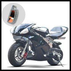 포켓 미니 바이크 49cc 오토바이 고성능 클래식 소형 산악 모터 싸이클 가솔린 산악용, 업그레이드 블랙