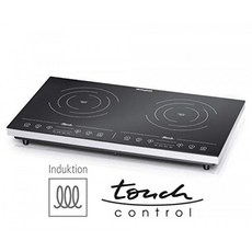 ROMMELSBACHER CT3410 2구인덕션 휴대용 독일 1구 슬림 미니 인덕션 터치센서 LED디스플레이 60-240도 타이머기능 자동스위치끄기 [유럽배송], 2000와트, mit Steg