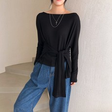 보트넥 스트랩 꼬임 니트