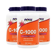 나우푸드 C-1000 비타민C 1000mg 250정 3개세트, 3병