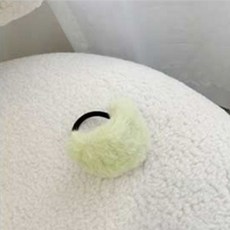 래빗 헤어액세서리 헤어끈 폼폼이 폼폼이헤어끈 보들보들 폼폼이머리끈 캔디컬러머리끈 머리끈 옐로우 멜론