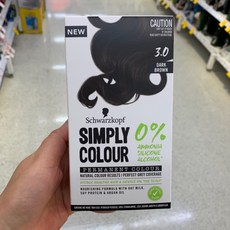 슈바츠코프 심플리 컬러 다크 브라운 염색약 3.0 Schwarzkopf Simply Colour Dark Brown, 1개