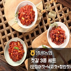 영광농협 인기젓갈 3종세트(오징어 낙지 창란) 젓갈, 1.5kg, 1개입