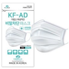 더착한 비말차단마스크 대형 KF-AD, 10개입, 10개, 화이트