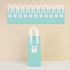 일회용 피크닉 도시락 미니 보냉백 보냉가방 쿨러백 대형 (스티커 포함), 12개, 민트