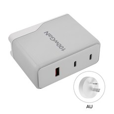 100W GAN Type C PD 충전기 QC3.0 전화 노트북 USB 유형 C USB 충전기 PD 벽 충전기에 대한 빠른 충전 빠른 충전, AU,