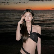 끄스 여성 정장세트 수영복 비키니 쓰리피스 볼륨업 나시 롱 스커트 HO1