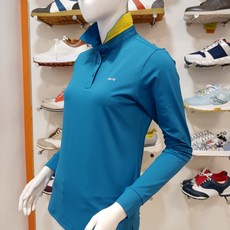 루이까스텔 24년 SS신상 여성 봄 기능성 솔리드 카라 긴팔 티셔츠