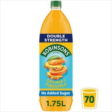 영국 로빈슨 Robinsons 노슈가 더블스트렝스 오렌지 & 파인애플 주스 스쿼시, 2개, 1.75L