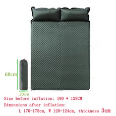 차박에어매트 캠핑 팽창식 베드 자동 팽창 침대 야외 수면 장비 여행 하이킹, 6) Double 3cm, 6) Double 3cm