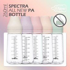 [공식판매처]스펙트라 PA 젖병 260ml 색상5종중택1, 크림핑크, 1개