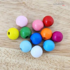 와요또 15mm 컬러 원형 우드구슬 11가지 컬러, 초록