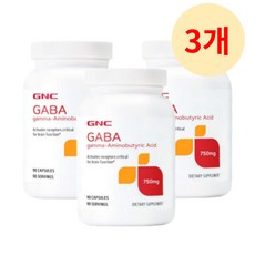 GNC 가바 감마아미노뷰티르산 750mg 90캡슐 GABA영양제품 3개셋트, 3개