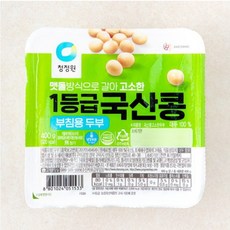 청정원 국산콩 고소한두부 부침용, 4개, 400g