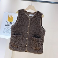 오버핏 슬림핏 두꺼운 목화솜 털조끼 여성 가을 보온 목화 따뜻한 겨울 WG201024186Z