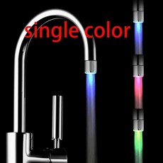 LED 온도 감지 3 색 라이트 업 수도꼭지 주방 욕실 발광 물 절약 통풍기 탭 샤워, CHINA, 01 Tricolor_01 CHINA, 1개