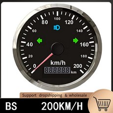 자동차 오토바이용 85mm 200km/h 디지털 GPS 속도계 속도계 마일 카운터, BS