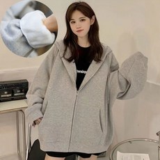 노스라 심플 오버핏 후드집업 기모안감 남녀공용