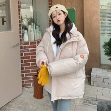남여공용 빅사이즈 레이어드 후드 숏패딩