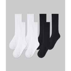 무신사스탠다드 로우 게이지 크루 삭스 7팩 화이트/블랙