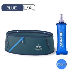 러닝 마라톤 벨트 네이키드러닝벨트 허리 백 등산 힙색, L/XL Blue +250ml 물통