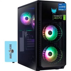 acer 프레데터 오리온 5000 게이밍 데스크탑 PC20코어 Intel i714700F GeForce RTX 4070 슈퍼 12GB 64GB DDR5 2TB SSD RGB 팬, 64GB RAM|8TB SSD_Win11Pro - 인텔i714700