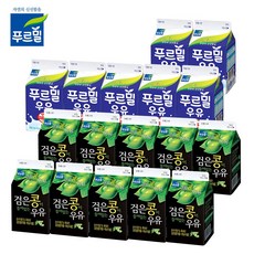 푸르밀 우유200mlX7개+검은콩 우유180mlX10개, 17개, 180ml
