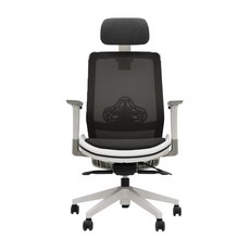 허리 편한 사무실의자 컴퓨터 게이밍의자 책상 공부 의자 세레니티 S300, 화이트 + 블랙