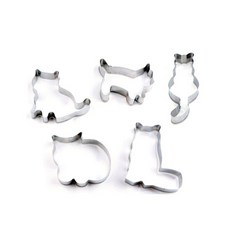  이홈베이킹 스텐 쿠키커터 고양이 5종 세트, Silver, 4세트 