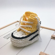 레드콤마 신생아 덧신 코바늘뜨기 diy패캐지 뜨개질 DIY 패키지, 노랑, 1개