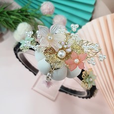 뮤즈호박머리띠 돌아기 한복 명절 배씨머리띠 생일파티 돌잔치 촬영 명절 전통 배씨 댕기 헤어 아동한복 돌한복 여아한복머리띠