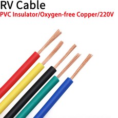 호환 5 미터 Sq 0.3 0.5 0.75 1 1.5mm RV 미세 와이어 PVC 절연 베어 구리 케이블 220V 스피커 전원 Led 전기 전선, [08] 브라운, [03] Square 0.75mm, [01] 5m, 1개
