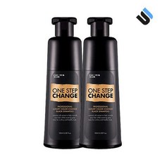 꾸띄르헤어 조혜련 원스텝 체인지 새치 염색 블랙 샴푸 180ml 2개