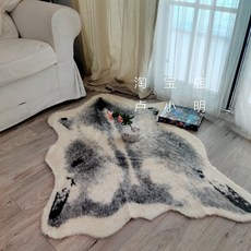 동물 호랑이 송치 인테리어 표범 흑백 카페트 모조 인공가죽 얼룩말 매트 러그 줄무늬