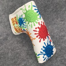 핑퍼터커버 스카티카메룬퍼터커버 범용 일자형 반달형 퍼터 커버, 산 플라워 (흰색)