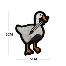 만능가위 귀여운 만화 동물 자수 패치 칼 오리 거위 개구리 스티커 전술 액세서리 사기 배지 후크 및 루프, [08] V01581-2, 1개
