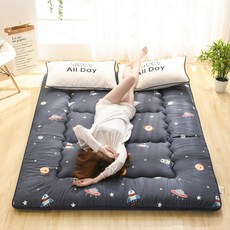 침대 매트리스 쿠션 매트 베이지 소프트 슬립온 가정용, 1.35x2m, 별하늘 블랙 스페이스 투어-두께 10리