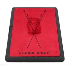 LINKS GOLF 프리미엄 골프 매트: 얼티밋 스윙 트레이너 + 튼튼한 고무 백킹이 있는 치핑 매트 고급 디봇 보드 가이드 완벽한 실내 및 실외 히팅 선데이 레드, Sunday Red