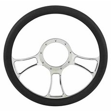 Speedway Motors 크롬 도금 철판 트리니티 스타일 스티어링휠 운전대 핸들, 상세내용참조