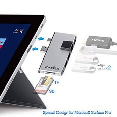 마이크로소프트 서피스 프로 허브 VOASTEK 서피스 프로 도크 듀얼 USB 3.0, 상세내용참조